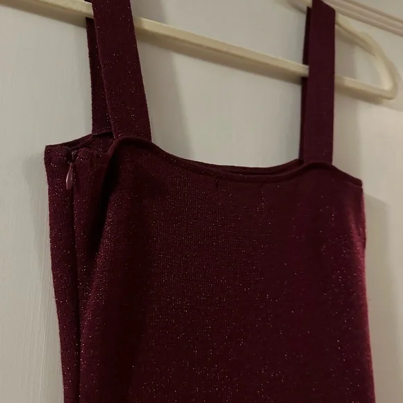 REVOLVE | Zoe Square Neck Dress | (burgundy)- SM - Picture 8 of 12